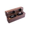 2-Slot Ring Box Walnut Wood Storage Box Rustic Jewelry Display Case  Thanksgiving