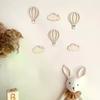 INS Wooden Hot Air Balloon Cloud Star Wall Stickers, Home Holiday Wall Crafts Decor
