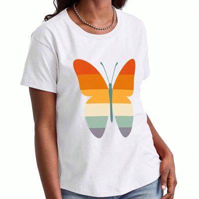 Butterfly Graphic Wounisex's Cotton T Shirt, Premium Cotton Print, Durable, Casual & Fashionable. Beautiful Butterfly Illustration Design, Comfortable