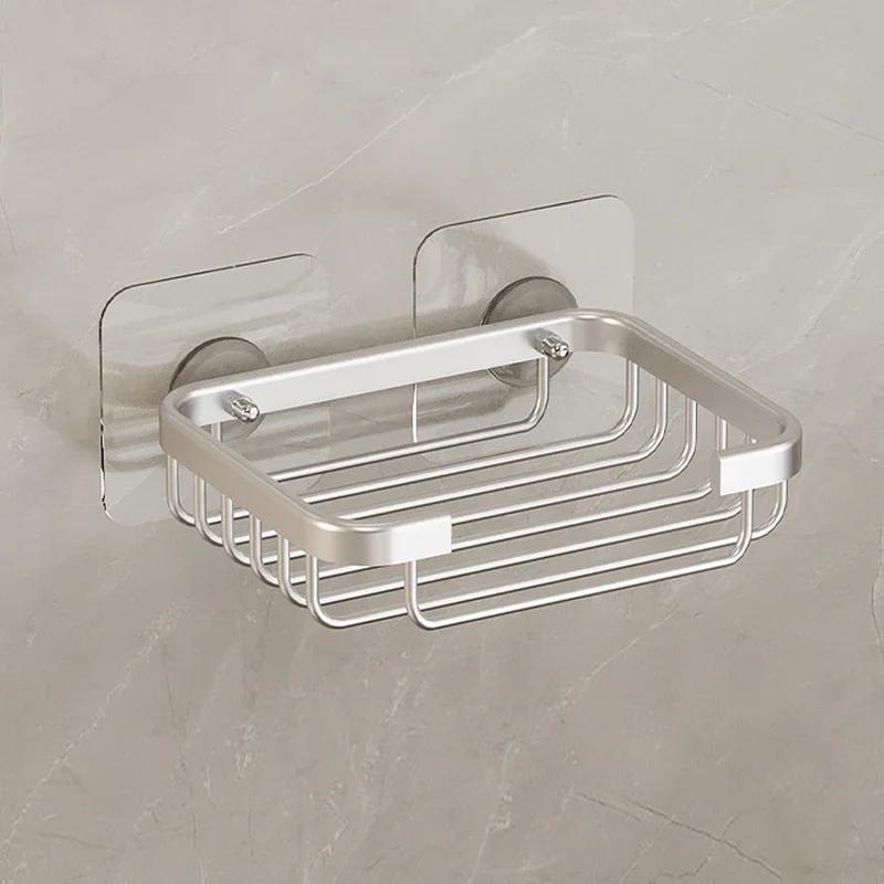 Aluminum Alloy Soap Dish Bathroom Soap Holder With Drain Water Wall Mounted Soap Box Bathroom Accessories