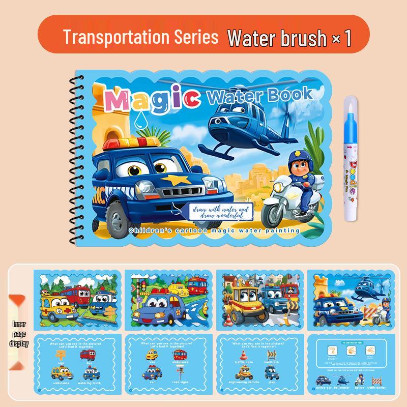 Magic Water Painting Book: Reusable Coloring and Graffiti Book for Kindergarten Boys and Girls