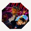 Ombrello Automatico a Tema Juice WRLD, Leggero e Portatile, 8 Stecche, Perfetto per Viaggi all'Aperto, Compleanni, Natale, Regali.