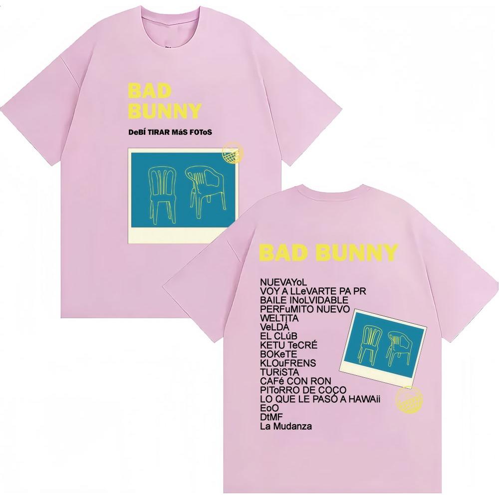 Rapper Bad Bunny Album Tour T-Shirt Herren Damen Hipster T-Shirts Gemütliche Baumwolle Locker Lässiges T-Shirt