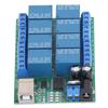 8 Channel Relay Module DC12V UART Serial Port Switch PLC Motor LED Computer Remote Control Multi Function USB Controller