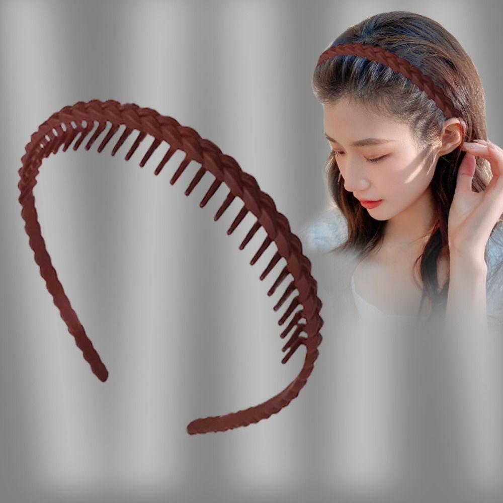 Solid Color Teeth Matte Hair Hoop Hair Band Korean Style Acrylic Non-slip Hairband Headband Hair Accessories Outdoor
