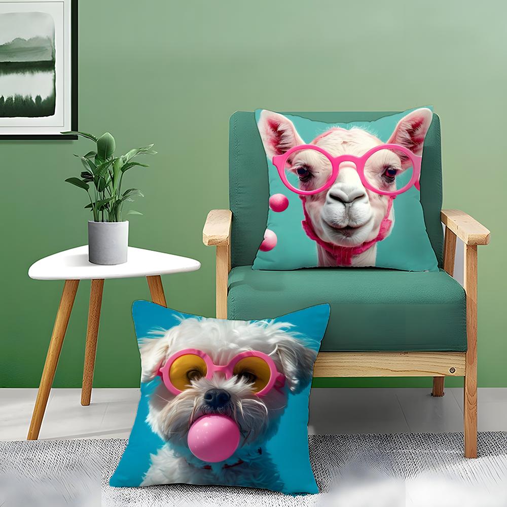 Cute Funny Cartoon Party Decorations Animals Pillow Case Pattern Printed Pillowcase For Living Room Sofa Cushion Cover