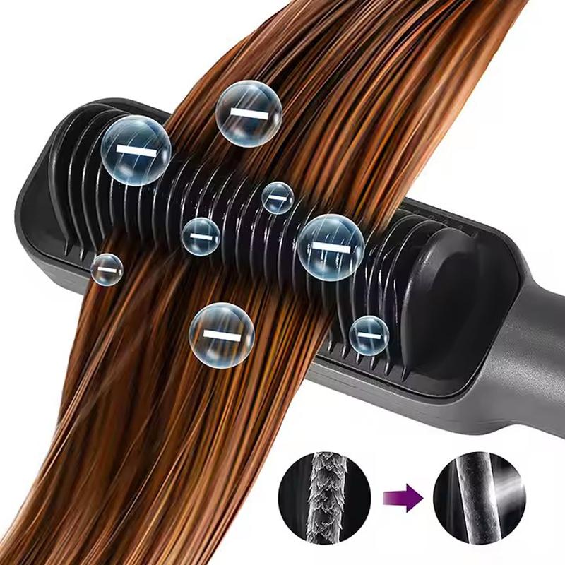 Electric Hot Comb Ceramic Beard Straightening Styler Flat Iron Hair Straightener Brush Negative Ion Anti-Scalding Styling Tool