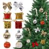 24PCS Gold Christmas Ornaments Collection with Various Shapes for Tree Decoration Holiday Garlands and DIY Crafts