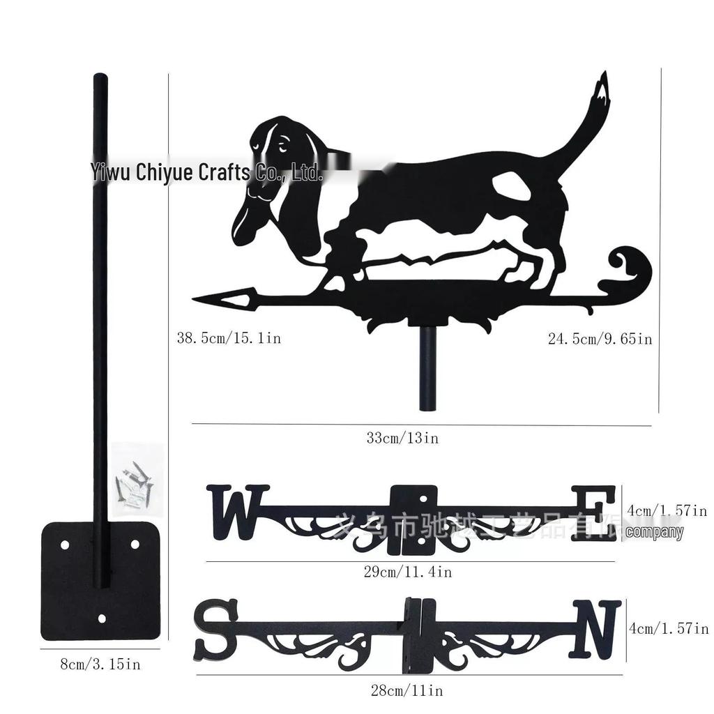 Weather Vane Ornament: Outdoor Wrought Iron Spray-Painted Roof Decoration Metal Craft