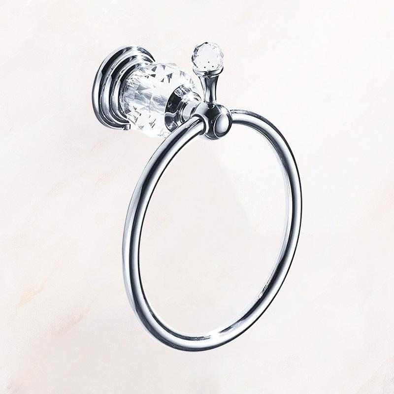 Badkamer Hardware Set Kristal Badhanddoekrek Toiletpapierhouder Zilver Chroom Handdoekrek Toiletborstelhouder Badjashaak EL8130