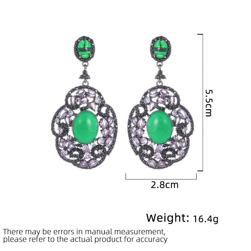 Women's Light Luxury Design Elegant Inlaid Zircon Long Earrings Fashionable And Versatile Niche Design Earrings