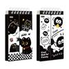 Caderno de Vocabulário Gato Preto Portátil Tamanho de Bolso Mini Caderno Espiral com Argolas Livro de Palavras para Estudantes