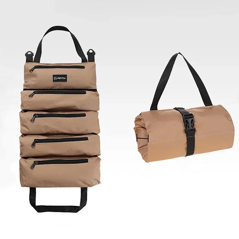 

Многоцелевая сумка для инструментов, высококачественная профессиональная многокарманная сумка для инструментов, свернутая портативная сумка-органайзер для небольших инструментов хаки