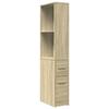VidaXL Narrow Bathroom Cabinet with Castors Sonoma Oak, Tall Bathroom Cabinet, Bathroom Storage 855297