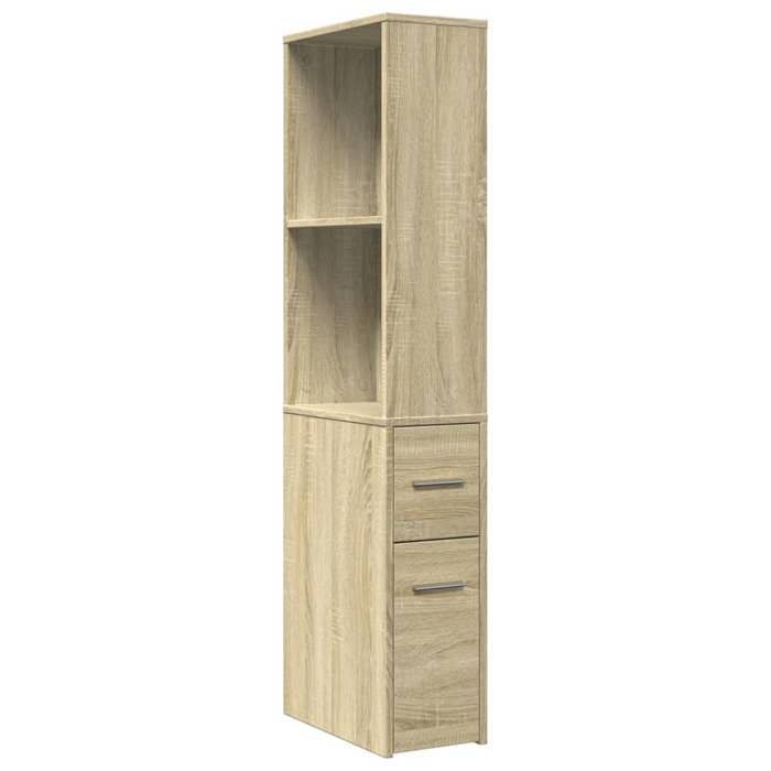 VidaXL Narrow Bathroom Cabinet with Castors Sonoma Oak, Tall Bathroom Cabinet, Bathroom Storage 855297