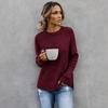Women's Retro Versatile Knit Sweater: Front Short, Back Long, Round Neck, Long Sleeve Pullover