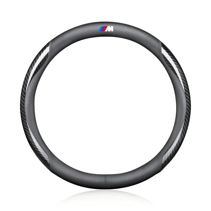 Car Leather Carbon Fiber Car Steering Wheel Cover Car Accessories For BMW E61 E87 1 2 3 4 5 6 7 Series X1 X3 X4 X5 X6 X7 F20 E90