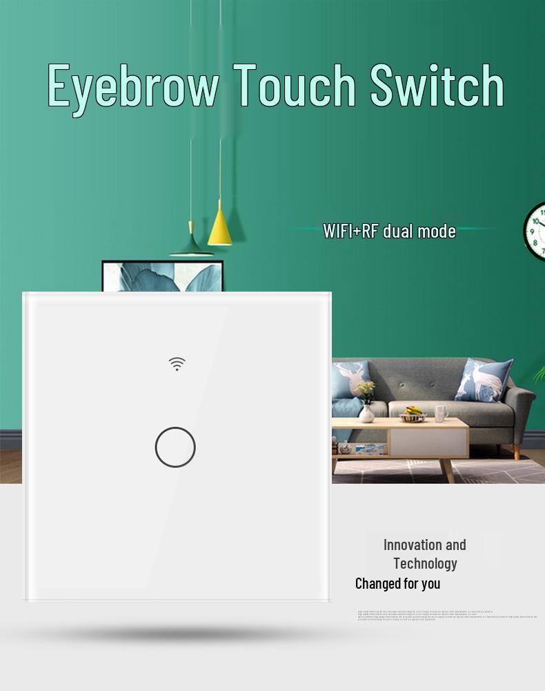 Chytrý dotykový spínač WiFi & RF433 s evropskými a britskými standardy - Kompatibilní se Smart Life/Tuya