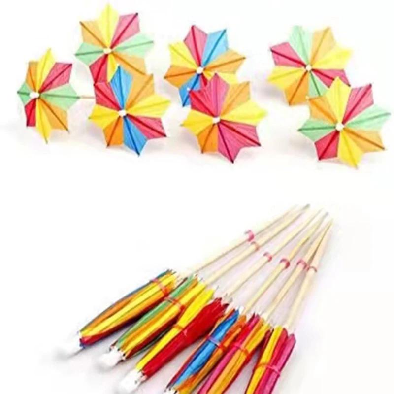 

50 шт. Палочки для напитков, фруктов, пирожных, Мини-зонтики из бумаги для коктейлей, Свадебное украшение, Принадлежности для вечеринки по случаю дня рождения