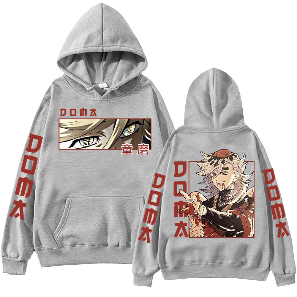 Anime Demon Slayer Douma Hoodie Harajuku Pullover Tops Man Woman Sweatshirt Fans Gift