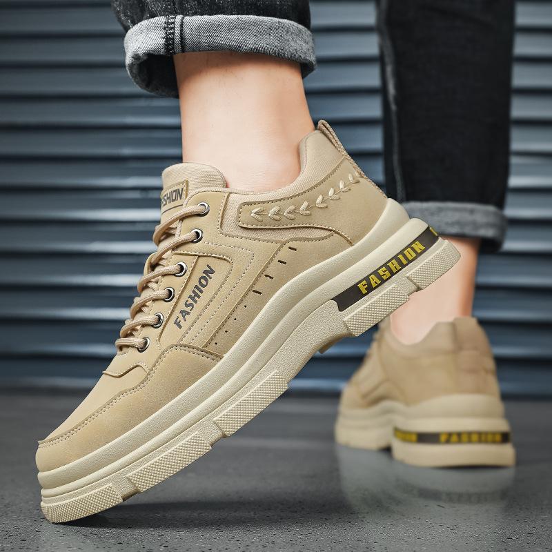 Thick-soled low-top casual shoes men's new spring and autumn outdoor British style tooling shoes men's non-slip sports Martin boots