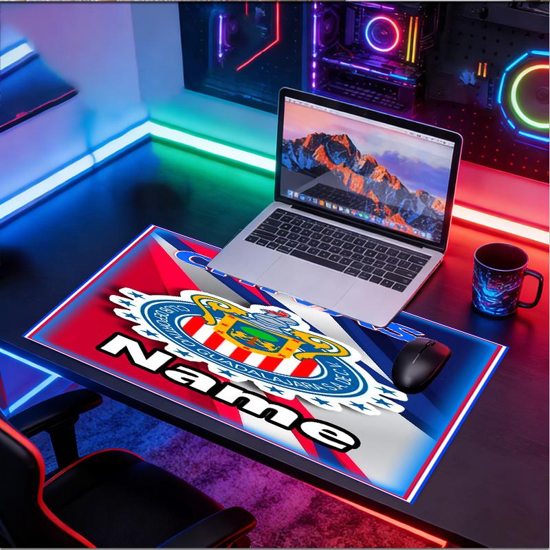 Kişiye Özel İsimli Club Deportivo Guadalajara Desenli Mouse Pad, Dizüstü Bilgisayar Masa Matı, Ev İçin Dekoratif Masa Matı Klavye Altlığı Hediye
