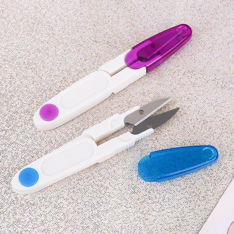 Multifunktionale Transparente Kleine Schere mit Sicherheitsabdeckung, Perfekt für Nähen, Garn und Kreuzstich.