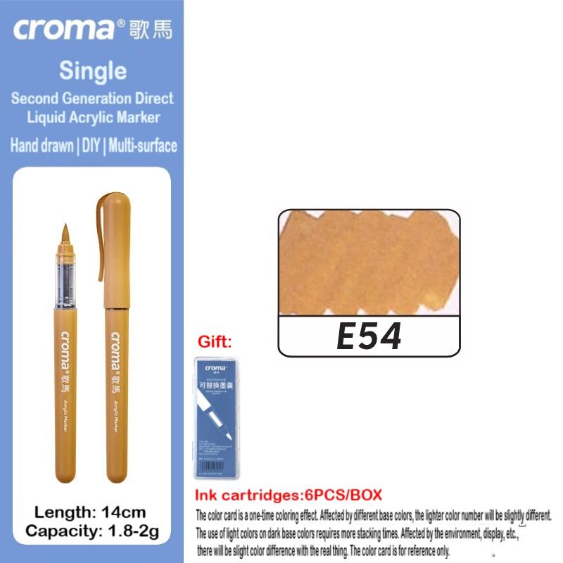 Croma 160/1 Farben Nachfüllbares Direktflüssig-Acrylmarker-Set mit Weicher Spitze, Waschbarer Aquarellpinsel Schulausstattung
