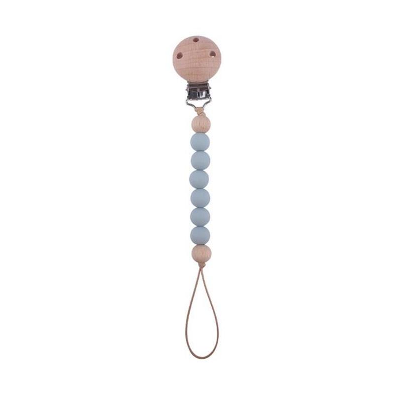 Beech Wood Chew Silicone Bead Pacifier Clips Dummy Chain Holder Newborn Soother Chains Nipple Holder Baby Teething Toys Gifts