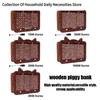 Wooden Kitten Bank Money Box 1000/2000/3000/5000/10000 Euro Erasable Savings With Cash Challenge Storage Pen Case U5O8