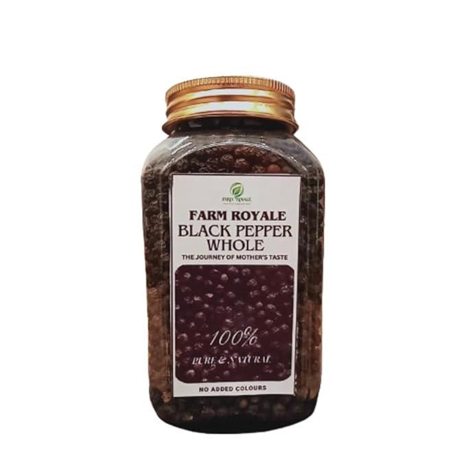 Farm Royale Premium Black Pepper/Kaali Mirch Whole - 200g
