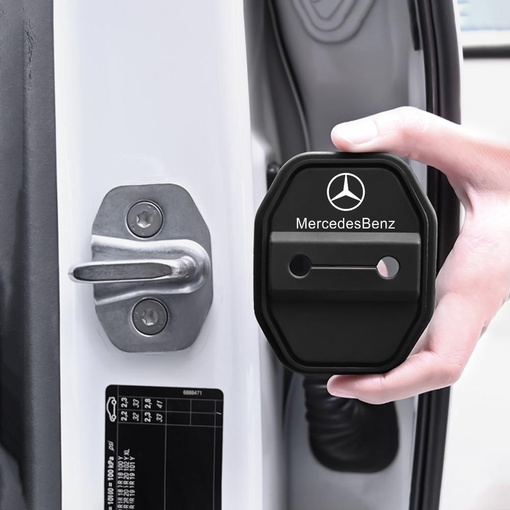 Car Door Lock Protector Cover Stickers For Mercedes Benz AMG W126 W140 W190 W203 W204 W212 W222 Interior Mouldings GJM-SG-BENC GA9