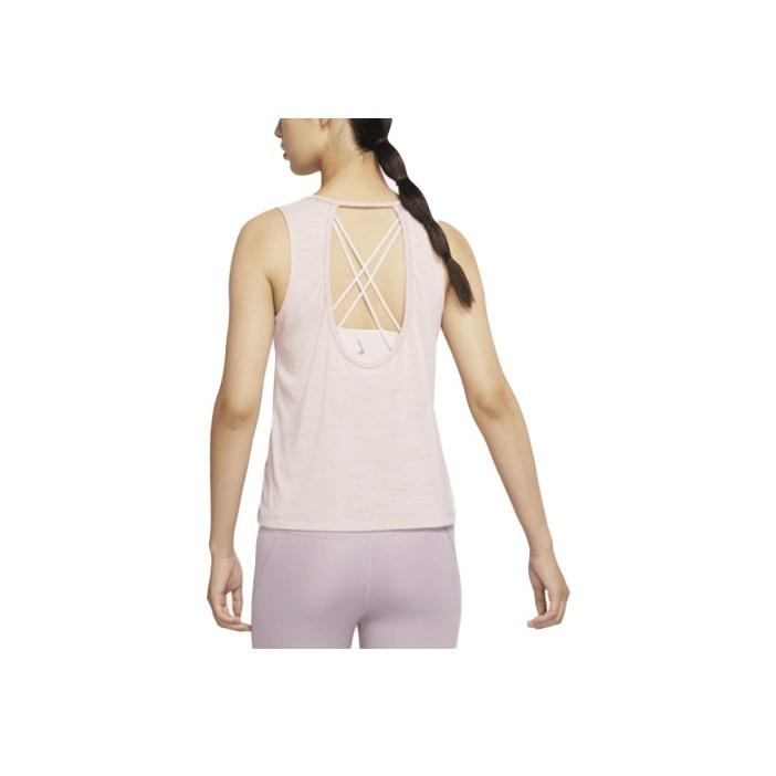 Nike Yoga Dri-Fit Metallic Trim Solid Quick-Dry Round Neck Sports Wide Strap Vest Women Tops Pink DD5805-601