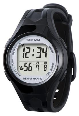 Yamasa Watch Pedometer DEMPA MANPO Black X Silver TM-460BS