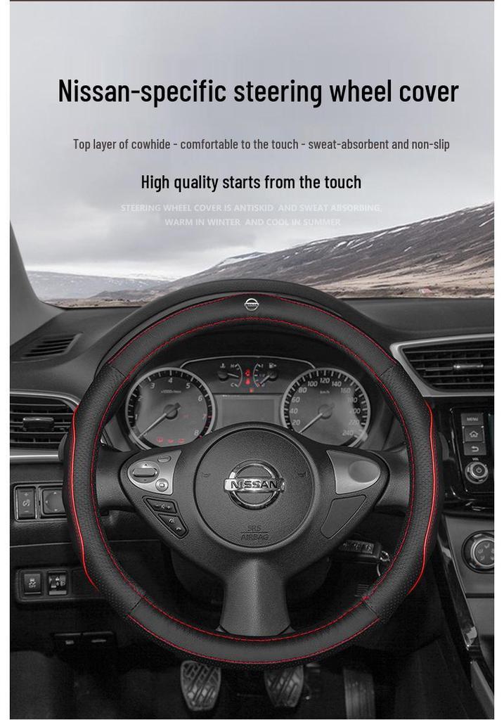 Nissan 14th Gen Sylphy X-Trail Qashqai Teana Kicks Genuine Leather Steering Wheel Cover