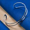 Luxurious 925 sterling silver exquisite double-layer open bracelet for women's fashion parties, wedding jewelry