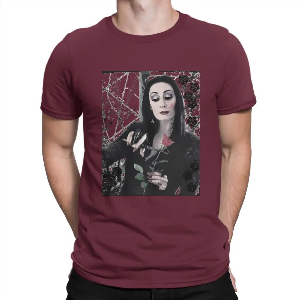 Horror T Shirt Men Pure Cotton Funny T-Shirts Crewneck T-The Addams Family Tee Shirt Short Sleeve Tops New Arrival