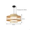 Bamboo Woven Pendant Lamp Light Rustic Weave Ceiling with Adjustable Cord for