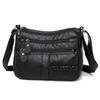 2023 Women's Soft Leather Crossbody Bag - Washed Leather, Large Capacity, Single Shoulder, Perfect for Mothers