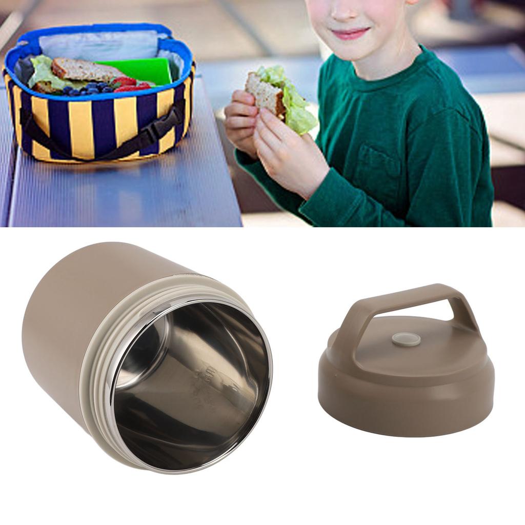 Thermal Food Container 420ml Stainless Steel Leakproof Thermal Insulation Handle Design Adult   Box for   Travel