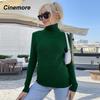 Cinemore Spring Autumn Women's Sweater Solid Oversize Casual Pullovers Warm Basic Long Sleeve Top O Neck Knitted Jumper Sweater