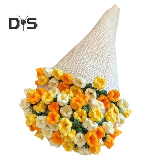 Manta de Flores de Ganchillo Hecha a Mano Ramo de Rosas Manta Lirio de los Valles Ramo de Ganchillo Manta para Sofá Cama Sillón Decoración del Hogar