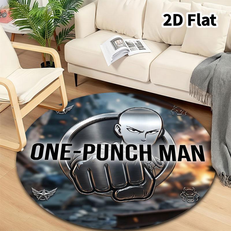 Onepunch Man Round Area Rug Carpet Rug For Living Room Bedroom Sofa Playroom Decor Nonslip Floor Mat