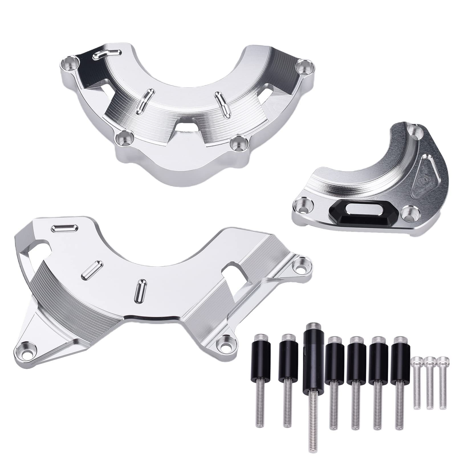 LEDISHUN Engine Cover Engine Slider Engine Guard Fits Kawasaki Z900 Z900RS Z900RSCAFE All Years (Silver)