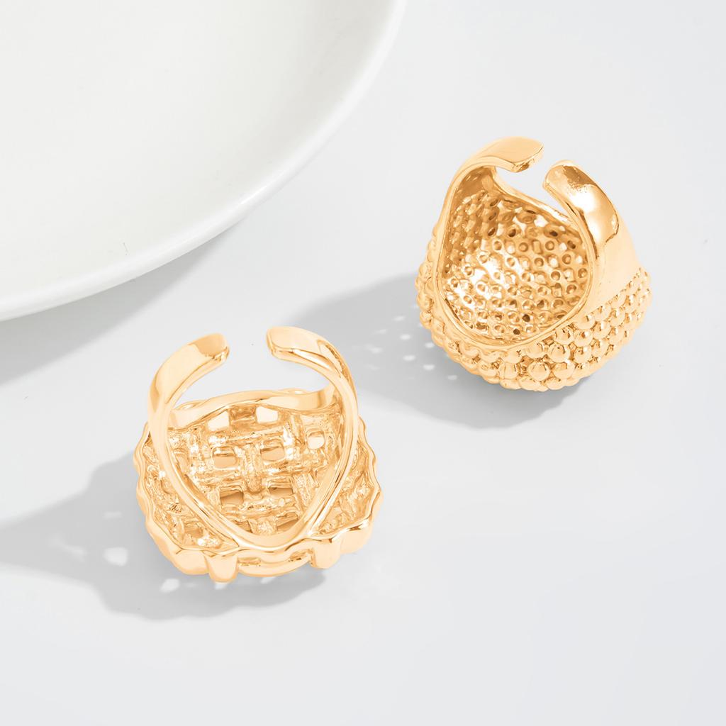 Adjustable 2PCS Fashion Rings Featuring Intricate Woven Design And Modern Hollow Craft Adjustable Open Ring For Women