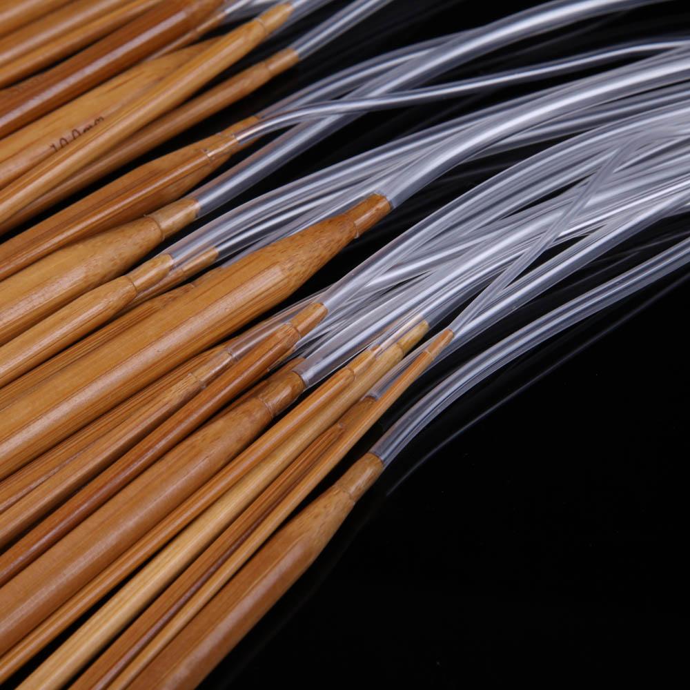 18pcs Circular Knitting Needles Bamboo Circular Ring Polished Surface Wave Bamboo Needles for Weave Sweater Gloves China Mainland