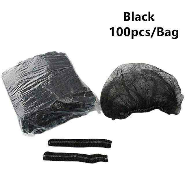 100 PCS Hair Caps 21 inch Disposable Non-woven Bouffant Hair Net Caps Elastic Head Cover Cap for Beauty Kitchen Food Salon Bath