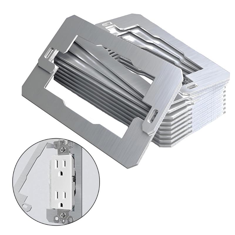 10Pcs Stainless Steel Electrical Outlet Leveling Shims Metal Outlet Spacers Receptacle Spacer Shims Leveler Enduring