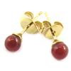 Les Trésors De Lily [M6971] - Boucles plaqué or 'Mineralia' agate rouge - 4 mm