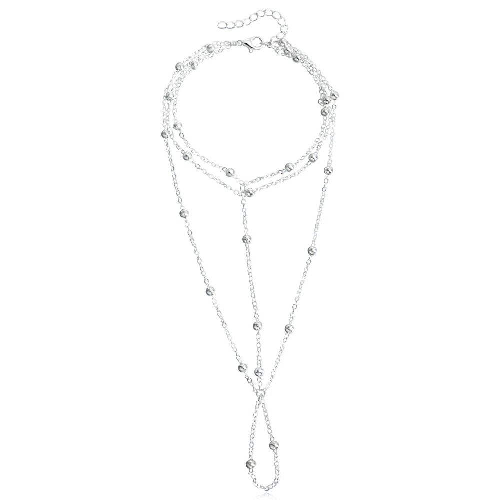 Multilayer Mesh Tassel Anklet Bracelets for Women, Toe Jewelry Foot Accessories for Wedding Party, Summer Fashion